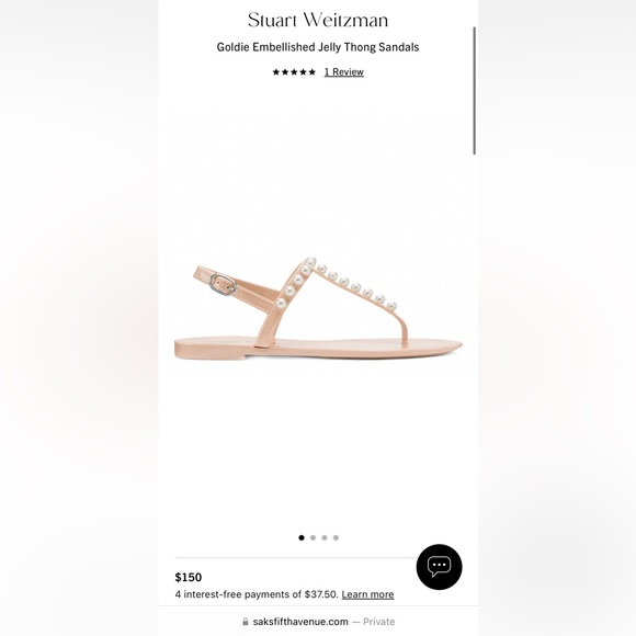 Stuart Weitzman Goldie Embellished Jelly Thong Sandals - size 9 - Picture 2 of 5